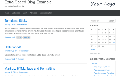 Extra Speed Blog – most fast free WordPress Template